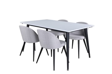 Jimmy Förlängningsbart Matbord 150 cm med 4 Velvet Matstol - Möbler - Bord & matgrupp - Matgrupp
