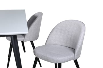 Jimmy Förlängningsbart Matbord 150 cm med 4 Velvet Matstol - Möbler - Bord & matgrupp - Matgrupp
