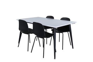 Jimmy Matgrupp 150 cm Rektangulär med 4 Arctic Stolar - Svart - Möbler - Bord & matgrupp - Matgrupp