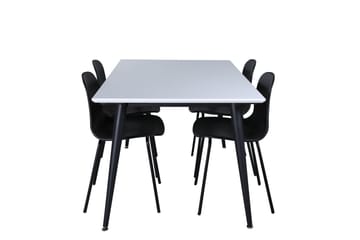 Jimmy Matgrupp 150 cm Rektangulär med 4 Arctic Stolar - Svart - Möbler - Bord & matgrupp - Matgrupp