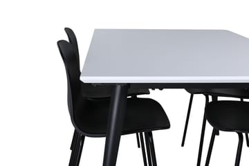 Jimmy Matgrupp 150 cm Rektangulär med 4 Arctic Stolar - Svart - Möbler - Bord & matgrupp - Matgrupp