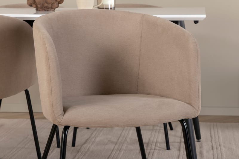 Jimmy Matgrupp 150 cm Rektangulär med 4 Berit stolar - Beige - Möbler - Bord & matgrupp - Matgrupp