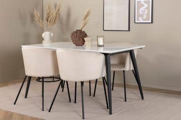 Jimmy Matgrupp 150 cm Rektangulär med 4 Berit stolar - Beige - Möbler - Bord & matgrupp - Matgrupp