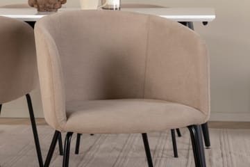 Jimmy Matgrupp 150 cm Rektangulär med 4 Berit stolar - Beige - Möbler - Bord & matgrupp - Matgrupp