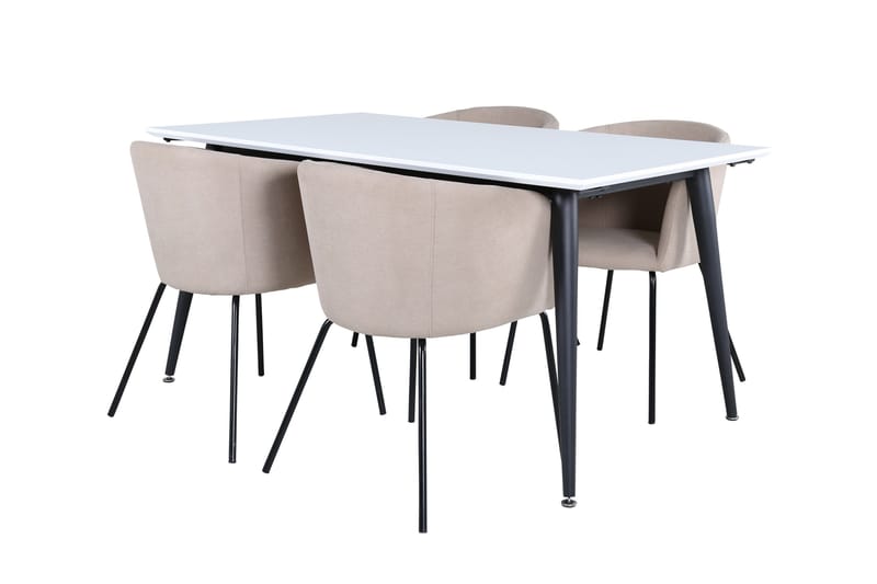 Jimmy Matgrupp 150 cm Rektangulär med 4 Berit stolar, Beige