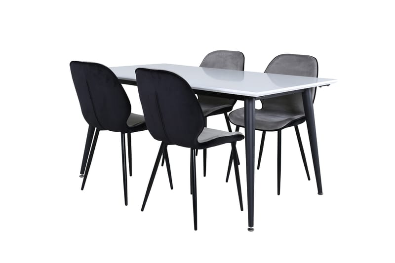 Jimmy Matgrupp 150 cm Rektangulär med 4 Emma stolar, Svart