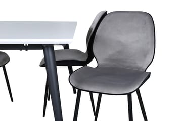 Jimmy Matgrupp 150 cm Rektangulär med 4 Emma stolar - Svart - Möbler - Bord & matgrupp - Matgrupp