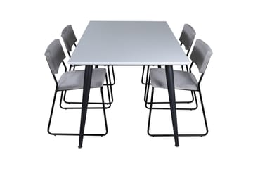 Jimmy Matgrupp 150 cm Rektangulär med 4 Kenth stolar - Svart - Möbler - Bord & matgrupp - Matgrupp