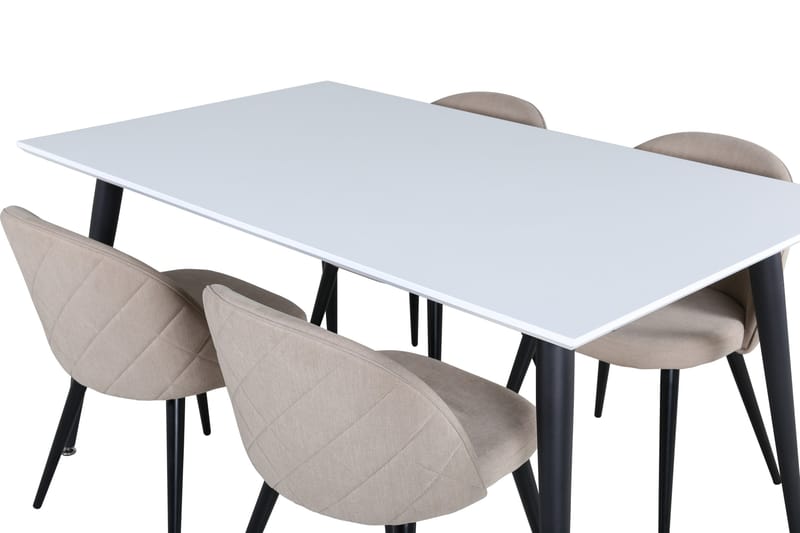 Jimmy Matgrupp 150 cm Rektangulär med 4 Velvet stolar - Beige - Möbler - Bord & matgrupp - Matgrupp