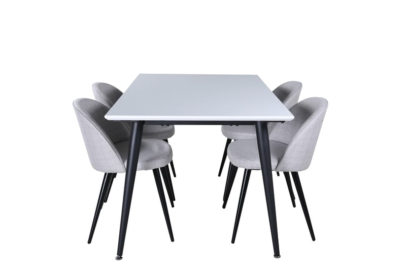Jimmy Matgrupp 150 cm Rektangulär med 4 Velvet Stolar - Svart - Möbler - Bord & matgrupp - Matgrupp