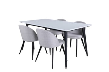 Jimmy Matgrupp 150 cm Rektangulär med 4 Velvet Stolar - Svart - Möbler - Bord & matgrupp - Matgrupp