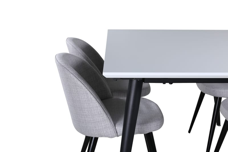 Jimmy Matgrupp 150 cm Rektangulär med 4 Velvet Stolar - Svart - Möbler - Bord & matgrupp - Matgrupp