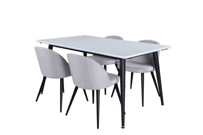 Jimmy Matgrupp 150 cm Rektangulär med 4 Velvet Stolar - Svart - Möbler - Bord & matgrupp - Matgrupp