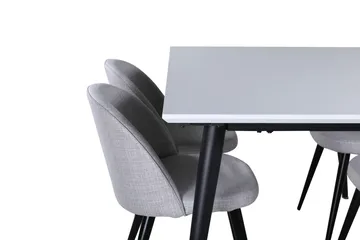 Jimmy Matgrupp 150 cm Rektangulär med 4 Velvet Stolar - Svart - Möbler - Bord & matgrupp - Matgrupp