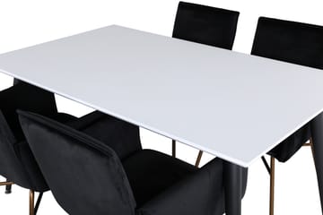 Jimmy Matgrupp 150 cm Rektangulär med 4 Petra stolar - Svart - Möbler - Bord & matgrupp - Matgrupp