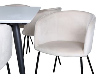 Jimmy Matgrupp 195 cm Rektangulär med 6 Berit stolar - Beige - Möbler - Bord & matgrupp - Matgrupp