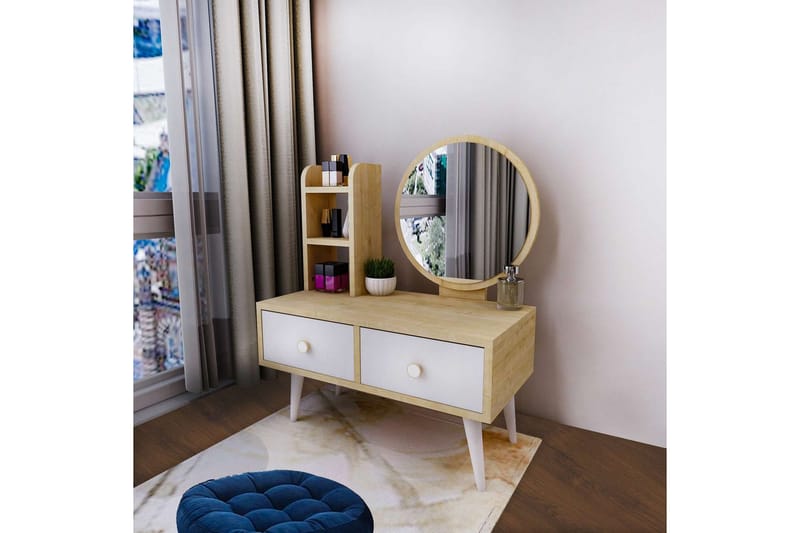 Jorvan Sminkbord 70 cm - Vit/Blå - Möbler - Bord & matgrupp - Sminkbord & toalettbord
