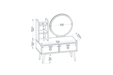 Jorvan Sminkbord 70 cm - Vit/Blå - Möbler - Bord & matgrupp - Sminkbord & toalettbord