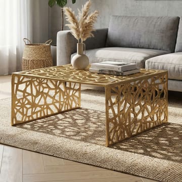 Junino 60 cm Kvadratiskt Soffbord i Metall - Guld - Möbler - Bord & matgrupp - Soffbord