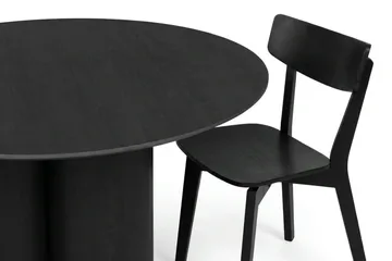 Juno Matgrupp 110 cm runt i Svart med 4 Amelia Matstolar - Svart - Möbler - Bord & matgrupp - Matgrupp