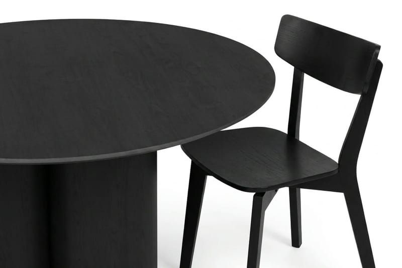 Juno Matgrupp 110 cm runt i Svart med 4 Amelia Matstolar - Svart - Möbler - Bord & matgrupp - Matgrupp