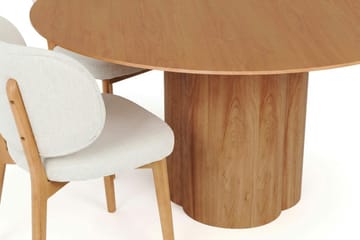 Juno Matgrupp 150 cm runt i Ek med 6 Eira Matstolar - Ek - Möbler - Bord & matgrupp - Matgrupp