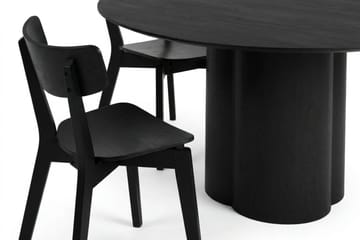 Juno Matgrupp 150 cm runt i Svart med 6 Amelia Matstolar - Svart - Möbler - Bord & matgrupp - Matgrupp