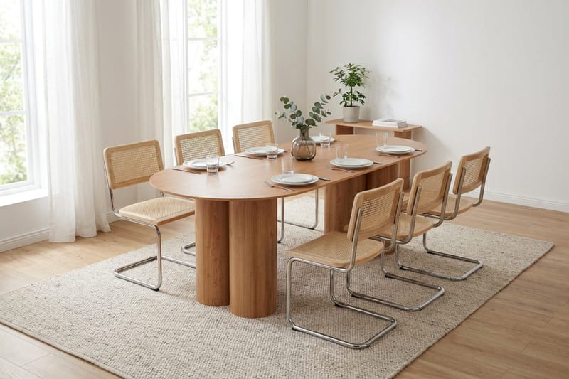 Juno Matgrupp rektangulärt 220 cm Ek med 6 Build Matstolar - Ek - Möbler - Bord & matgrupp - Matgrupp