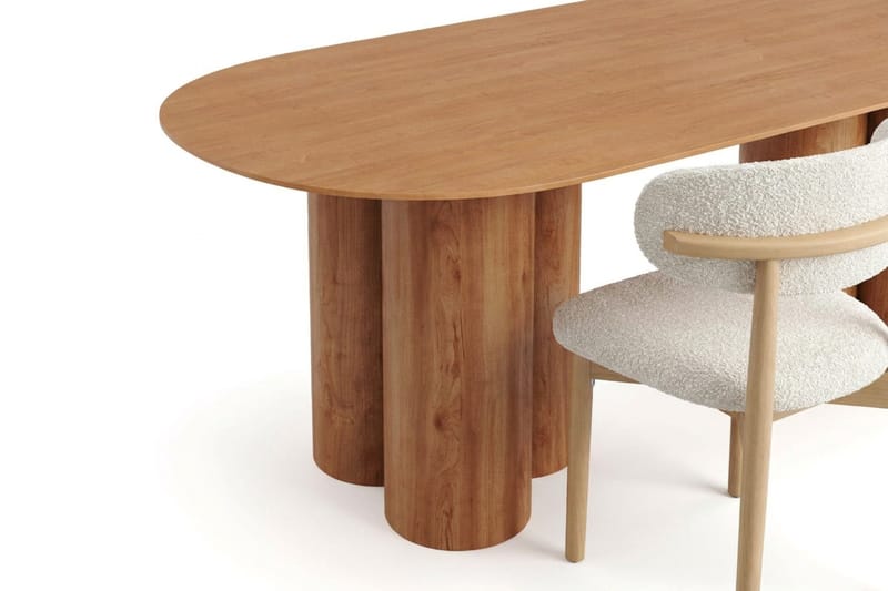Juno Matgrupp rektangulärt 220 cm Ek med 6 Jaiveer Matstolar - Ek - Möbler - Bord & matgrupp - Matgrupp