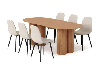 Beige/Metallben Svart - Mörkbrun