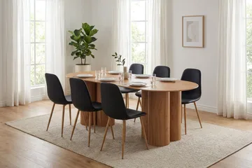 Juno Matgrupp rektangulärt 220 cm Ek med 6 Nibe Matstolar - Ek - Möbler - Bord & matgrupp - Matgrupp
