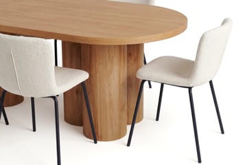 Juno Matgrupp rektangulärt 220 cm Ek med 8 Katy Matstolar - Ek - Möbler - Bord & matgrupp - Matgrupp