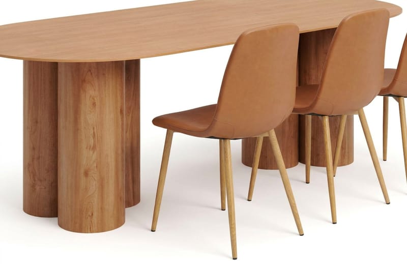 Juno Matgrupp rektangulärt 220 cm Ek med 8 Nibe Matstolar - Ek - Möbler - Bord & matgrupp - Matgrupp