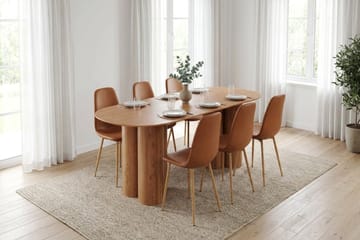 Juno Matgrupp rektangulärt 220 cm Ek med 8 Nibe Matstolar - Ek - Möbler - Bord & matgrupp - Matgrupp