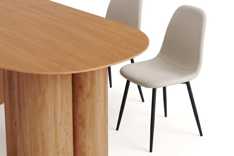 Juno Matgrupp rektangulärt 220 cm Ek med 8 Nibe Matstolar - Ek - Möbler - Bord & matgrupp - Matgrupp