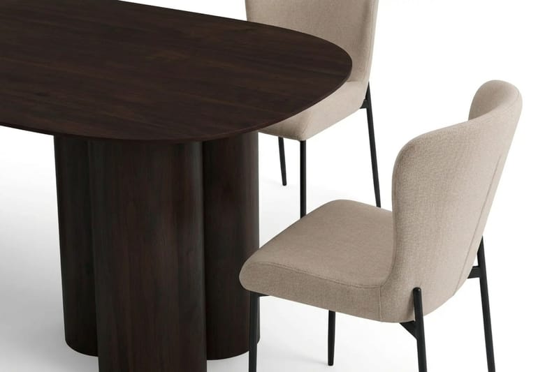 Juno Matgrupp rektangulärt 220 cm Rökt Ek med 6 Elsie Matstolar - Rökt ek/Beige - Möbler - Bord & matgrupp - Matgrupp