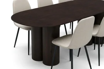 Juno Matgrupp rektangulärt 220 cm Rökt Ek med 8 Nibe Matstolar - Rökt ek - Möbler - Bord & matgrupp - Matgrupp