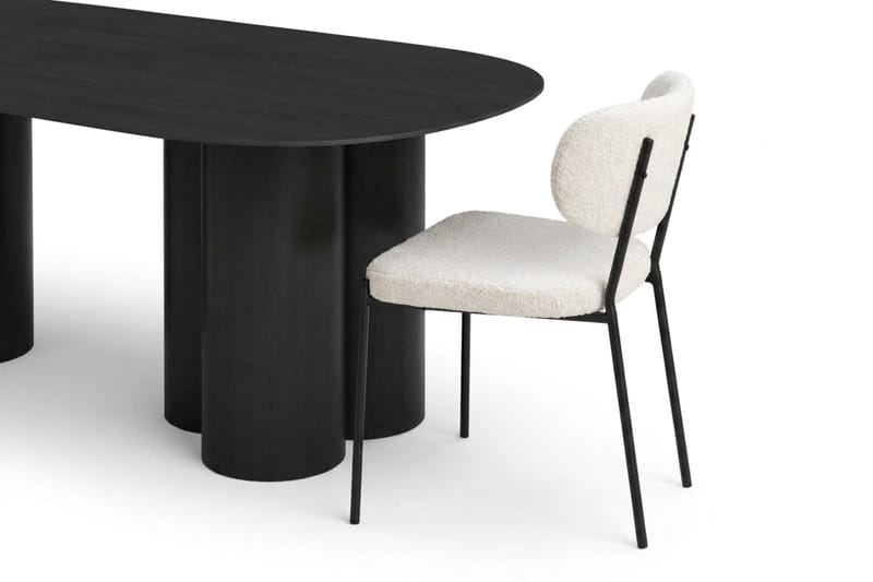 Juno Matgrupp rektangulärt 220 cm Svart med 6 Gemmiano Matstolar - Svart - Möbler - Bord & matgrupp - Matgrupp