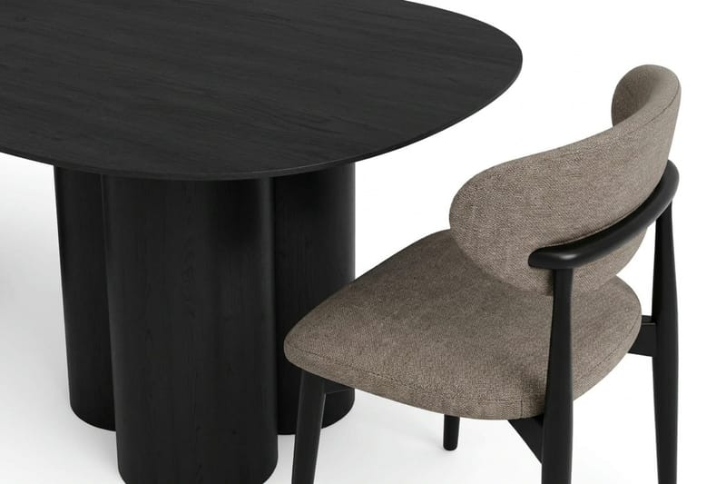 Juno Matgrupp rektangulärt 220 cm Svart med 6 Molly Matstolar - Svart - Möbler - Bord & matgrupp - Matgrupp