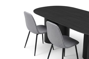 Juno Matgrupp rektangulärt 220 cm Svart med 6 Nibe Matstolar - Svart - Möbler - Bord & matgrupp - Matgrupp