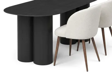 Juno Matgrupp rektangulärt 220 cm Svart med 8 Greya Matstolar - Svart - Möbler - Bord & matgrupp - Matgrupp