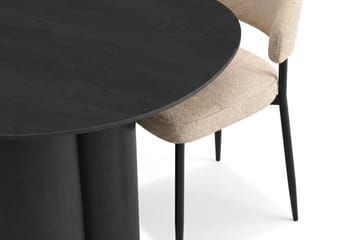 Juno Matgrupp rektangulärt 220 cm Svart med 8 Jairam Matstolar - Svart - Möbler - Bord & matgrupp - Matgrupp