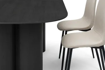 Juno Matgrupp rektangulärt 220 cm Svart med 8 Nibe Matstolar - Svart - Möbler - Bord & matgrupp - Matgrupp