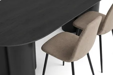 Juno Matgrupp rektangulärt 220 cm Svart med 8 Nibe Matstolar - Svart - Möbler - Bord & matgrupp - Matgrupp