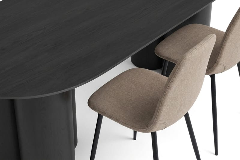 Juno Matgrupp rektangulärt 220 cm Svart med 8 Nibe Matstolar - Svart - Möbler - Bord & matgrupp - Matgrupp