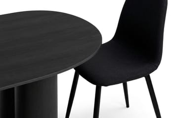 Juno Matgrupp rektangulärt 220 cm Svart med 8 Nibe Matstolar - Svart - Möbler - Bord & matgrupp - Matgrupp