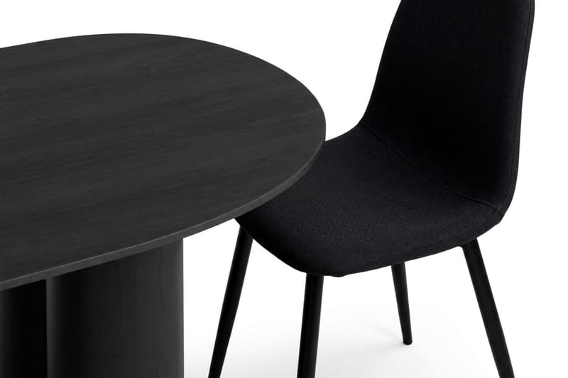 Juno Matgrupp rektangulärt 220 cm Svart med 8 Nibe Matstolar - Svart - Möbler - Bord & matgrupp - Matgrupp
