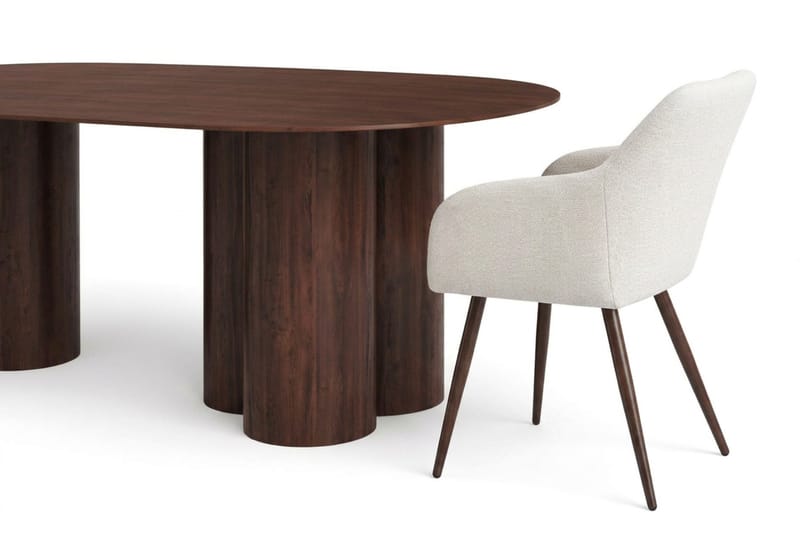 Juno Matgrupp rektangulärt 220 cm Valnöt med 6 Filippa Matstolar - Valnöt - Möbler - Bord & matgrupp - Matgrupp