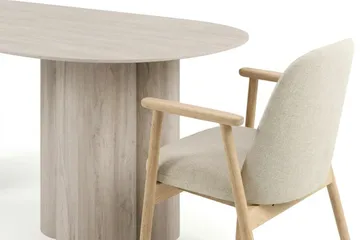 Juno Matgrupp rektangulärt 220 cm Vitlaserad med 6 Reciclar Matstolar - Vitlaserad - Möbler - Bord & matgrupp - Matgrupp