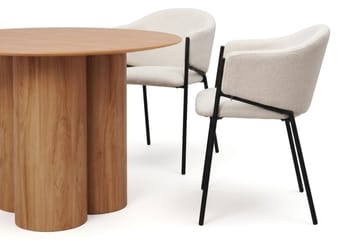 Juno Matgrupp runt 110 cm Ek med 4 Filip Matstolar - Ek - Möbler - Bord & matgrupp - Matgrupp